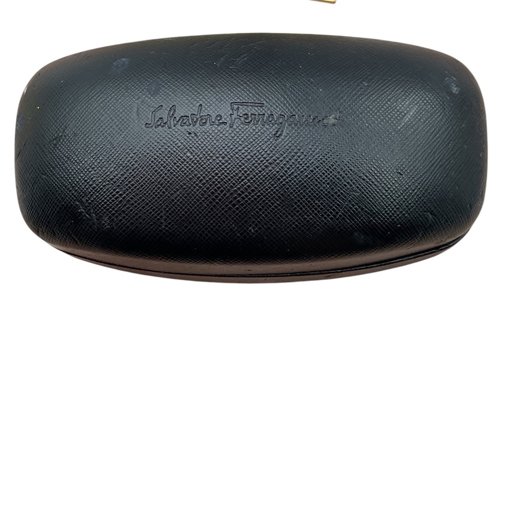 Salvatore Ferragamo Black Textured Hard Sunglasses‎ Eyeglass Case Clamshell